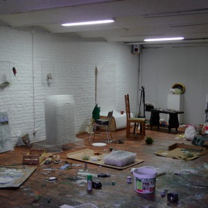 studio with florescent lights