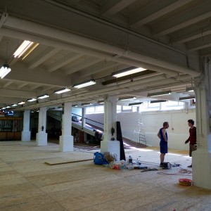 Looking up the car ramp