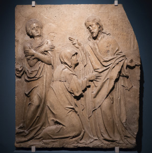 Magyar Nemzeti Galéria — 4: Christ taking leave of his mother, central part of an epitaph, Nyitra, 1520-1530