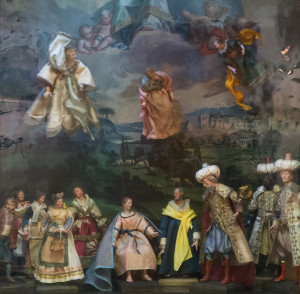 Magyar Nemzeti Galéria — 67: South-German Workshop: Cabinet for the Nativity creche and Italian Nativity figures, mid-18th century (detail)