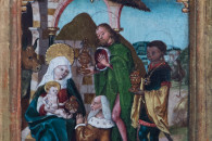 Bode-Museum — 12: Kleiner Hausaltar mit der Hl. Anna Selbdritt, Schwaben, um 1498 (detail)