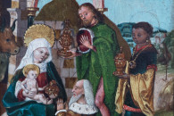 Bode-Museum — 13: Kleiner Hausaltar mit der Hl. Anna Selbdritt, Schwaben, um 1498 (detail)