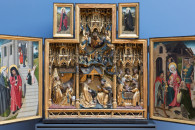 Bode-Museum — 15: Flügenretabel: Darstellungen aus dem Leben Marias und der Kindheit Jesu, Brüssel, um 1480