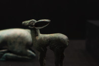 Östasiatiskamuseet — 6: Chariot fitting in the shape of a deer calf. Bronze. 400 – 200 BCE