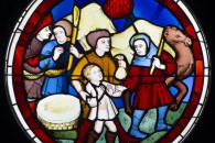 Musée de Cluny — 16: Vitraux de la Sainte-Chapelle de Paris: Joseph vendu par ses freres. XVe siècle