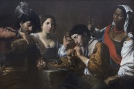 Musée du Louvre — 78: Valentin de Boulogne, dit le Valentin: Réunion dans un cabaret. Coulommiers (Seine-et-Marne), 1591 - Rome, 1632. Vers 1625