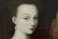 Musée du Louvre — 85: École de Fontainbleau: Portrait présumé de Gabrielle d’Estrées et de sa sœur la duchesse de Villars. Fin du XVIe siècle. Vers 1594 (detail)