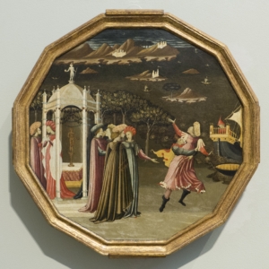 The National Gallery — 33: Attributed to the Master of the Judgement of Paris: The Abduction of Helen, about 1440–50